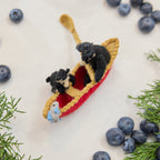 Black Bears in Canoe