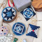 Indigo Quilted Ornaments