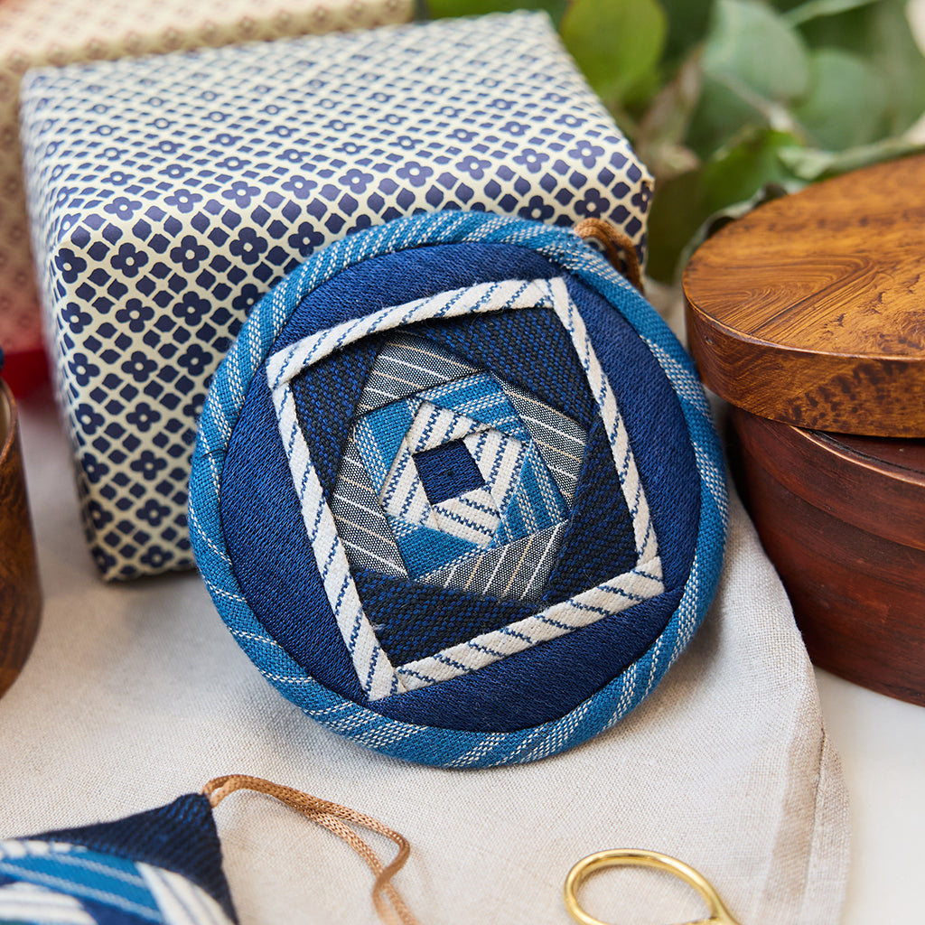 Indigo Quilted Ornaments