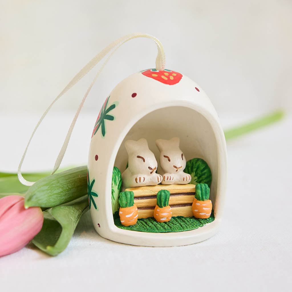 Bunnies in Egg Ceramic