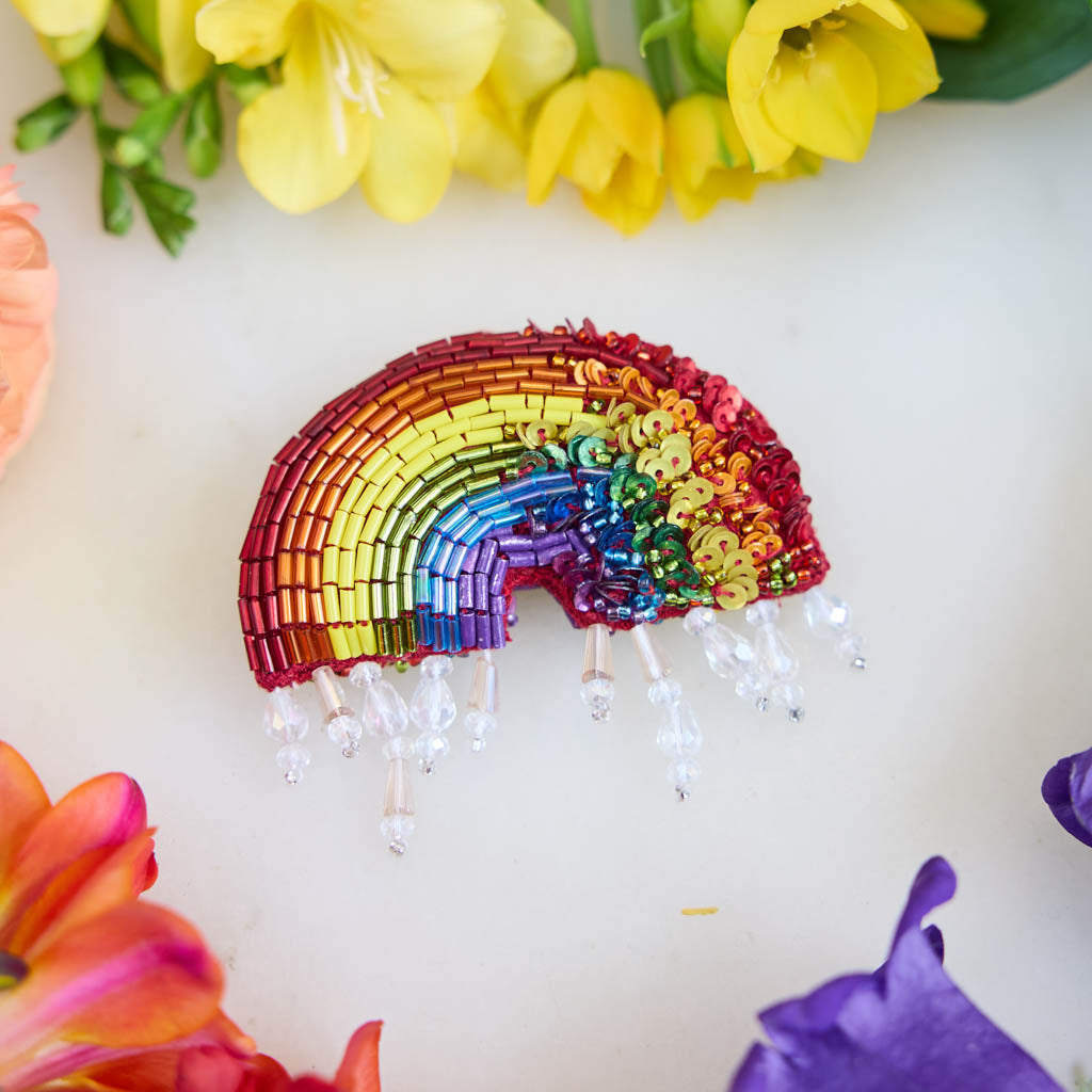 Rainbow Beaded Ornament