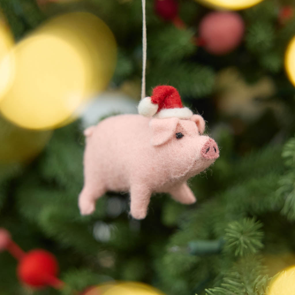 Santa Pig Ornament