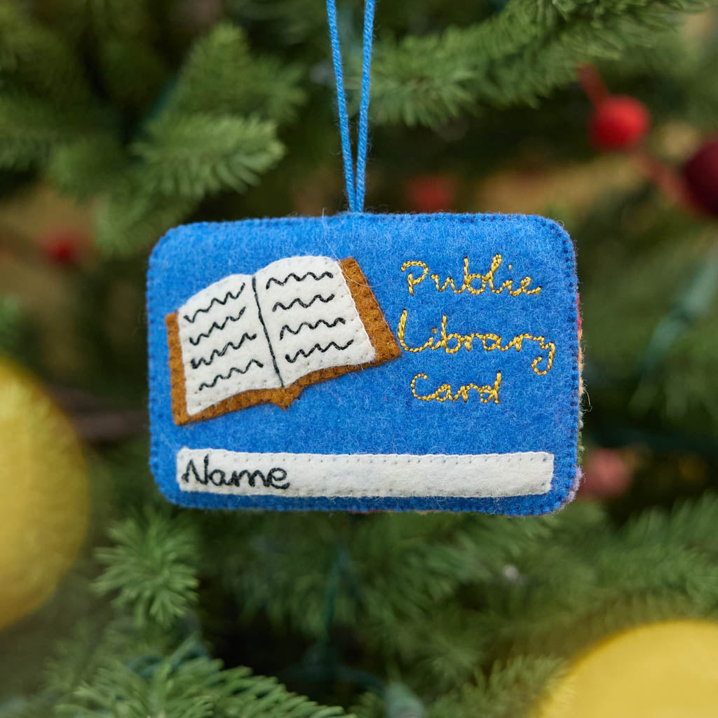 Library Card Ornament