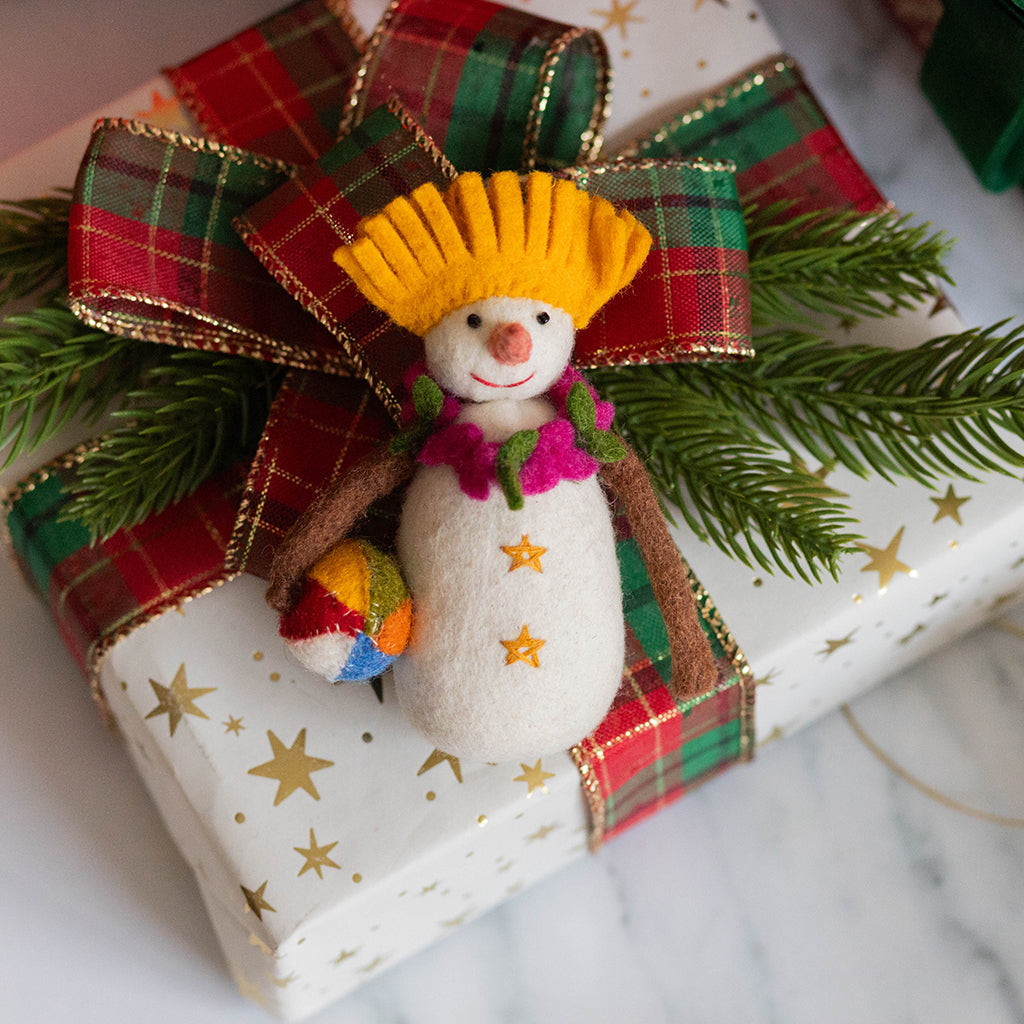 At Beach Snowman Ornament