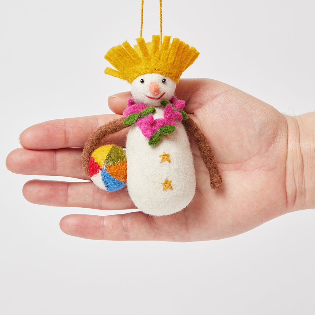 At Beach Snowman Ornament