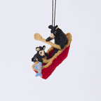 Black Bears in Canoe