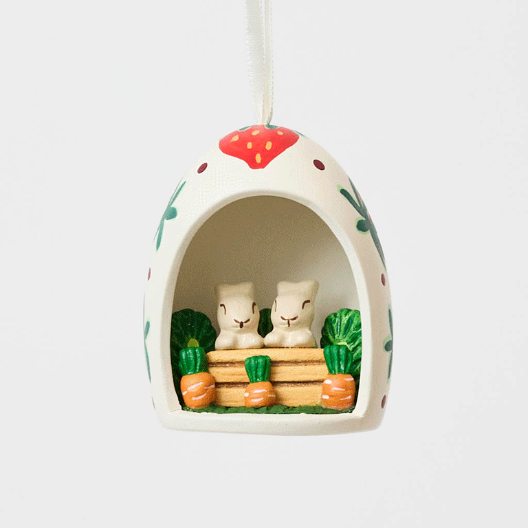 Bunnies in Egg Ceramic