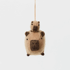 Capybara with Baby Ornament