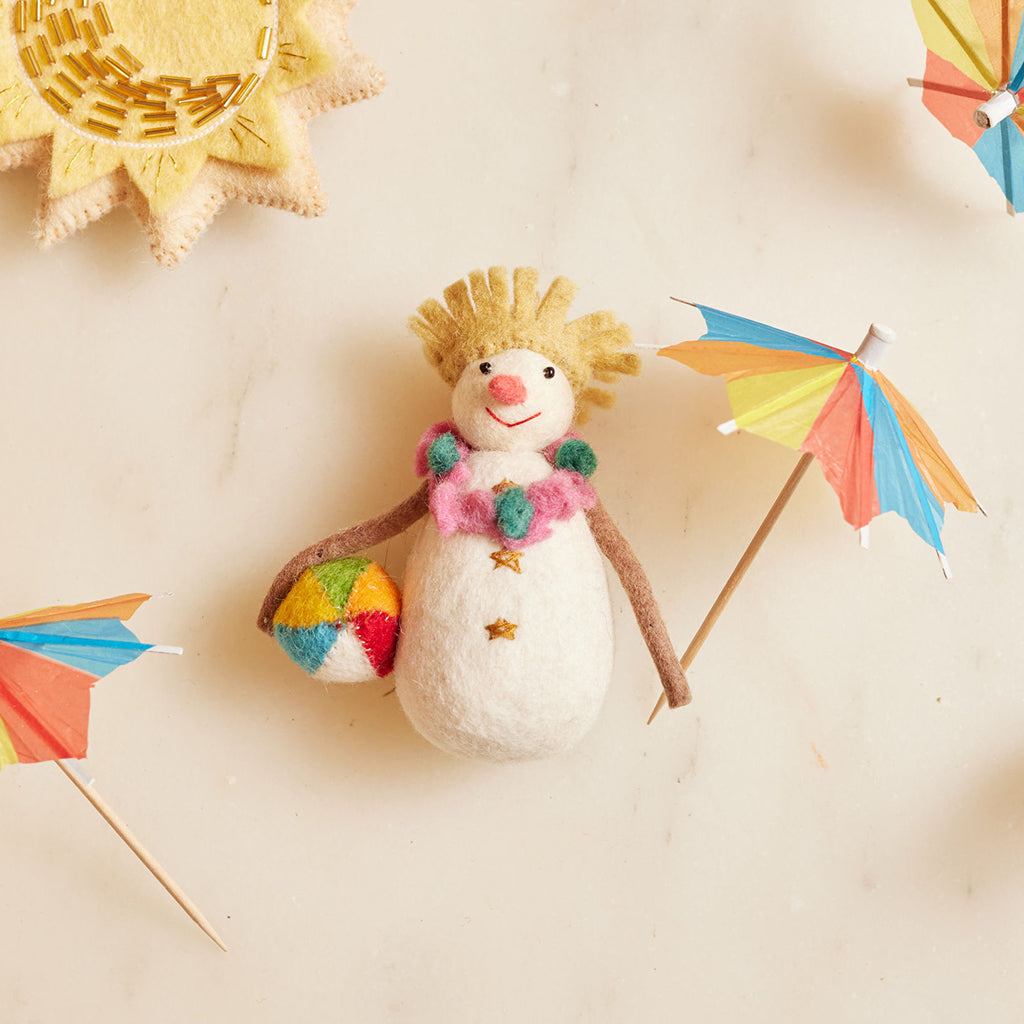 At Beach Snowman Ornament