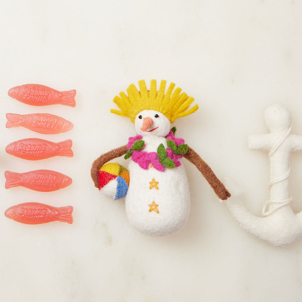 At Beach Snowman Ornament