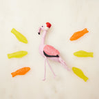 Santa Flamingo Ornament