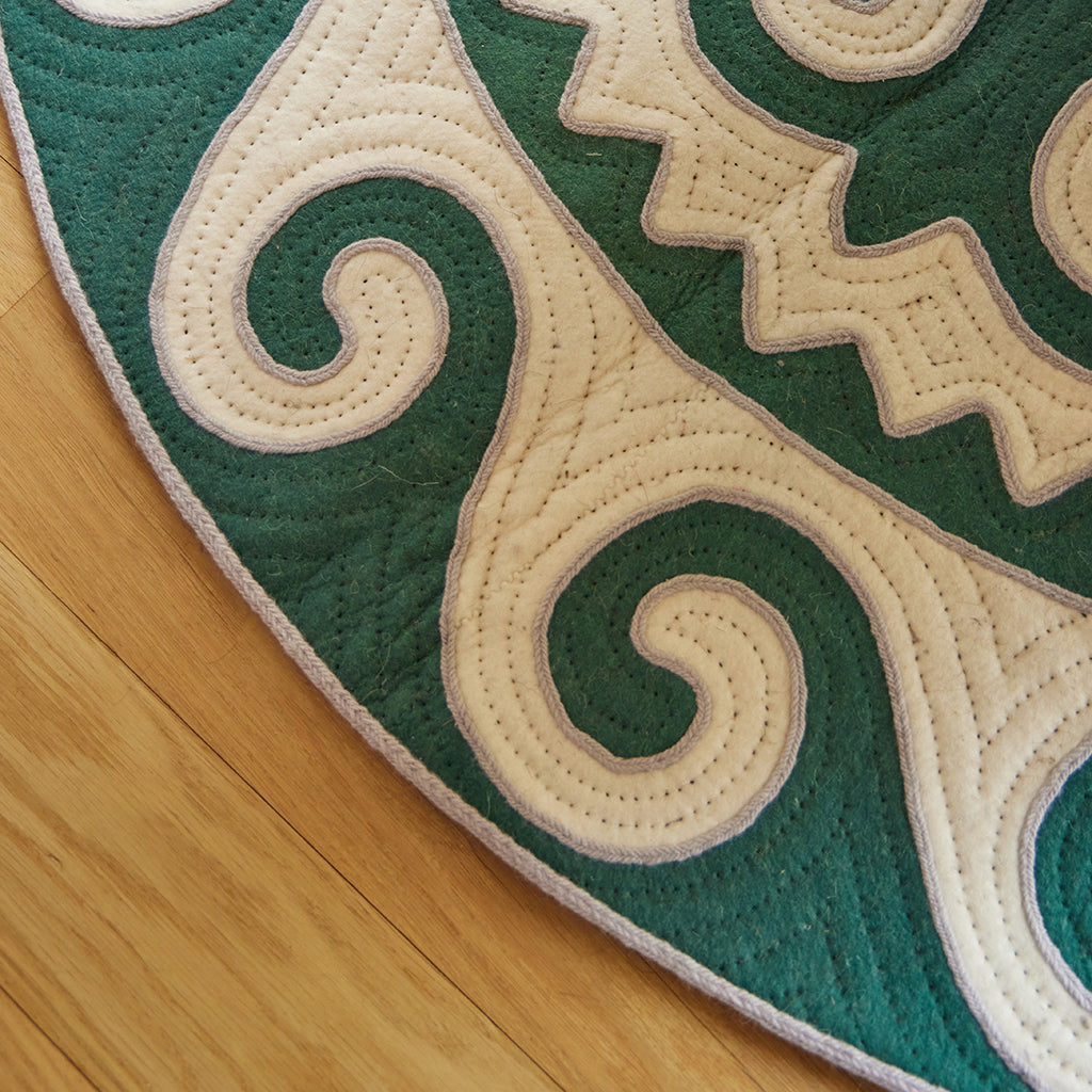 Contemporary Green White Skirt