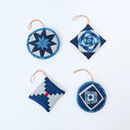 Indigo Quilted Ornaments