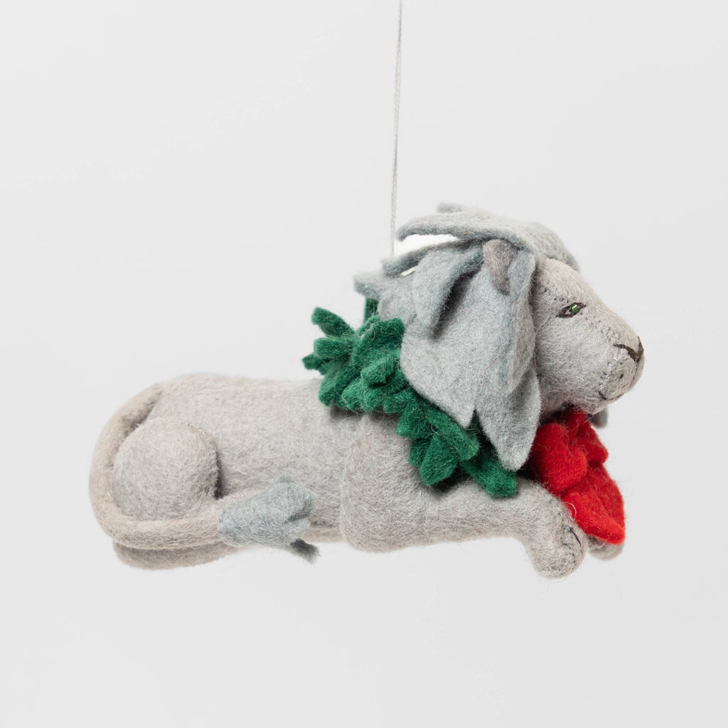 Christmas Lion Statue Ornament