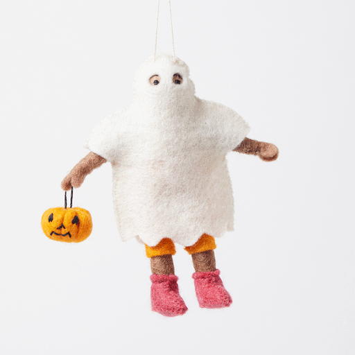 Ghost Trick-or-Treater Ornament