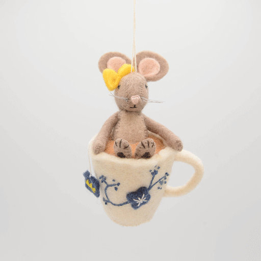 Mouse in Teacup Ornament