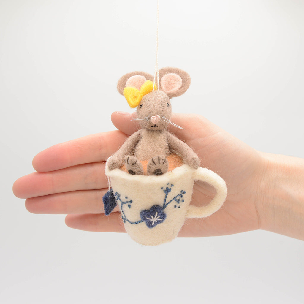 Mouse in Teacup Ornament