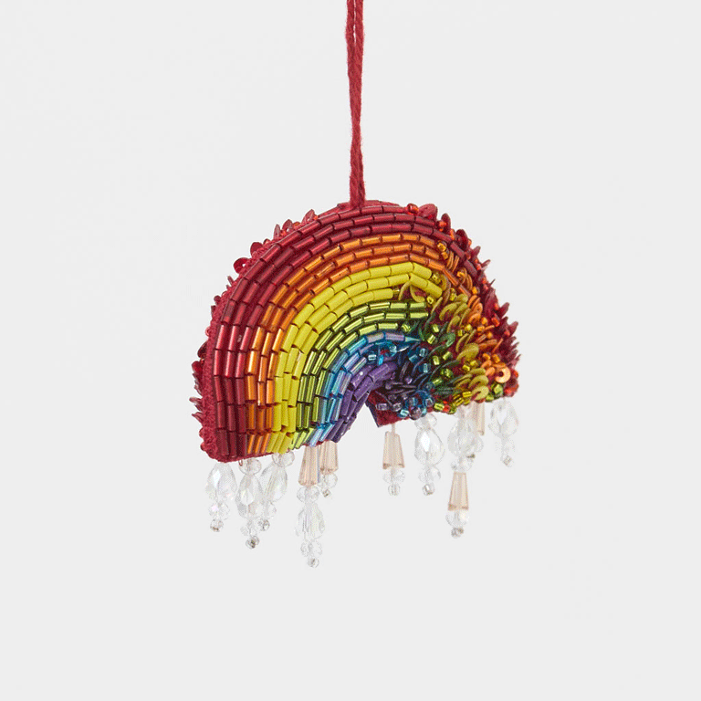 Rainbow Beaded Ornament