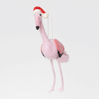 Santa Flamingo Ornament