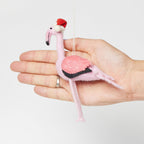 Santa Flamingo Ornament