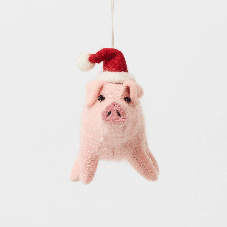 Santa Pig Ornament