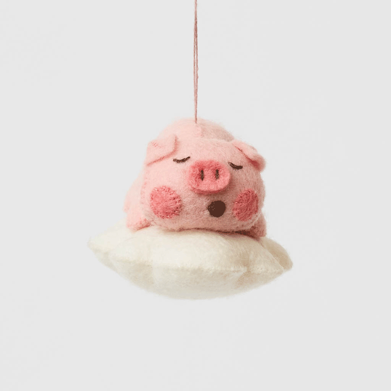Sleepy Pig Ornament